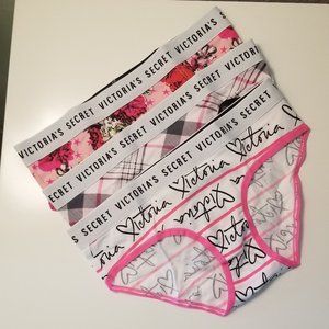 BUNDLE! NWT 3 prs Victoria's Secret Cotton Logo Waist Hiphugger Panty, Size S